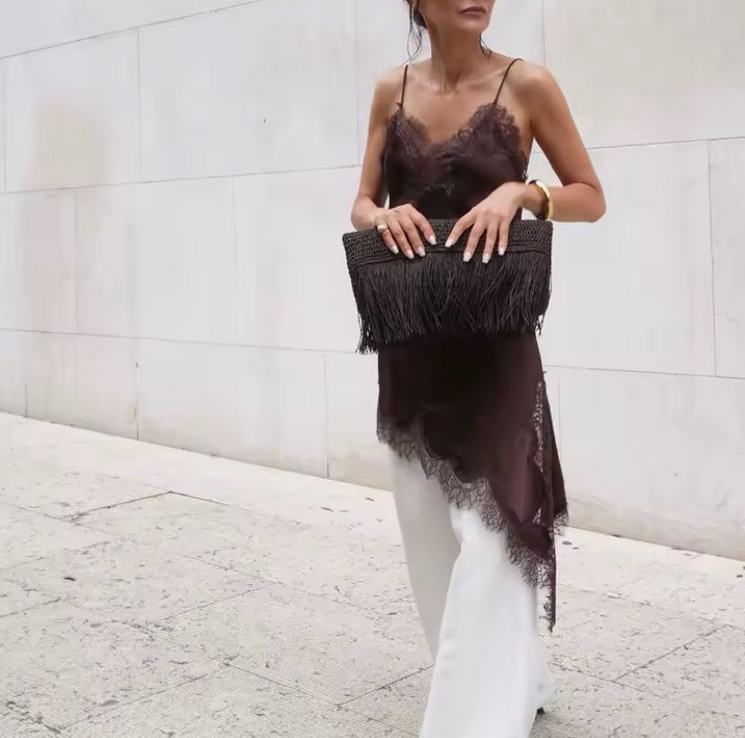 Lace Allure – Sexy Asymmetrical Mini Dress